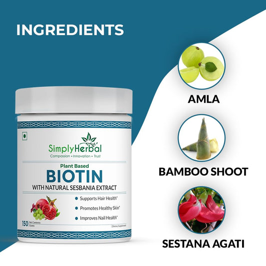 Detalle del saco de polvo vitamina B7 Simply Herbal