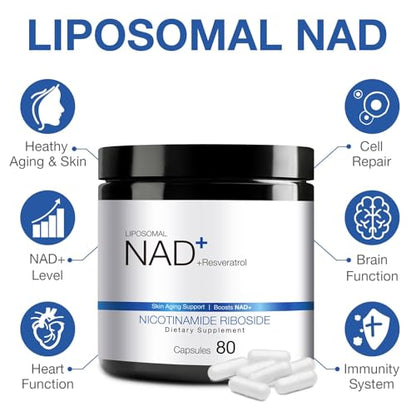 Detalle suplemento NAD+ Resveratrol 1000mg.