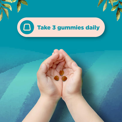 Detalle de suplementos de gomitas de atención