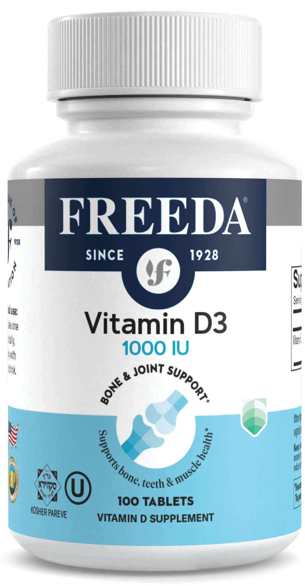 Detalle tabletas Freeda vitamina d3 1000 ui alta pureza