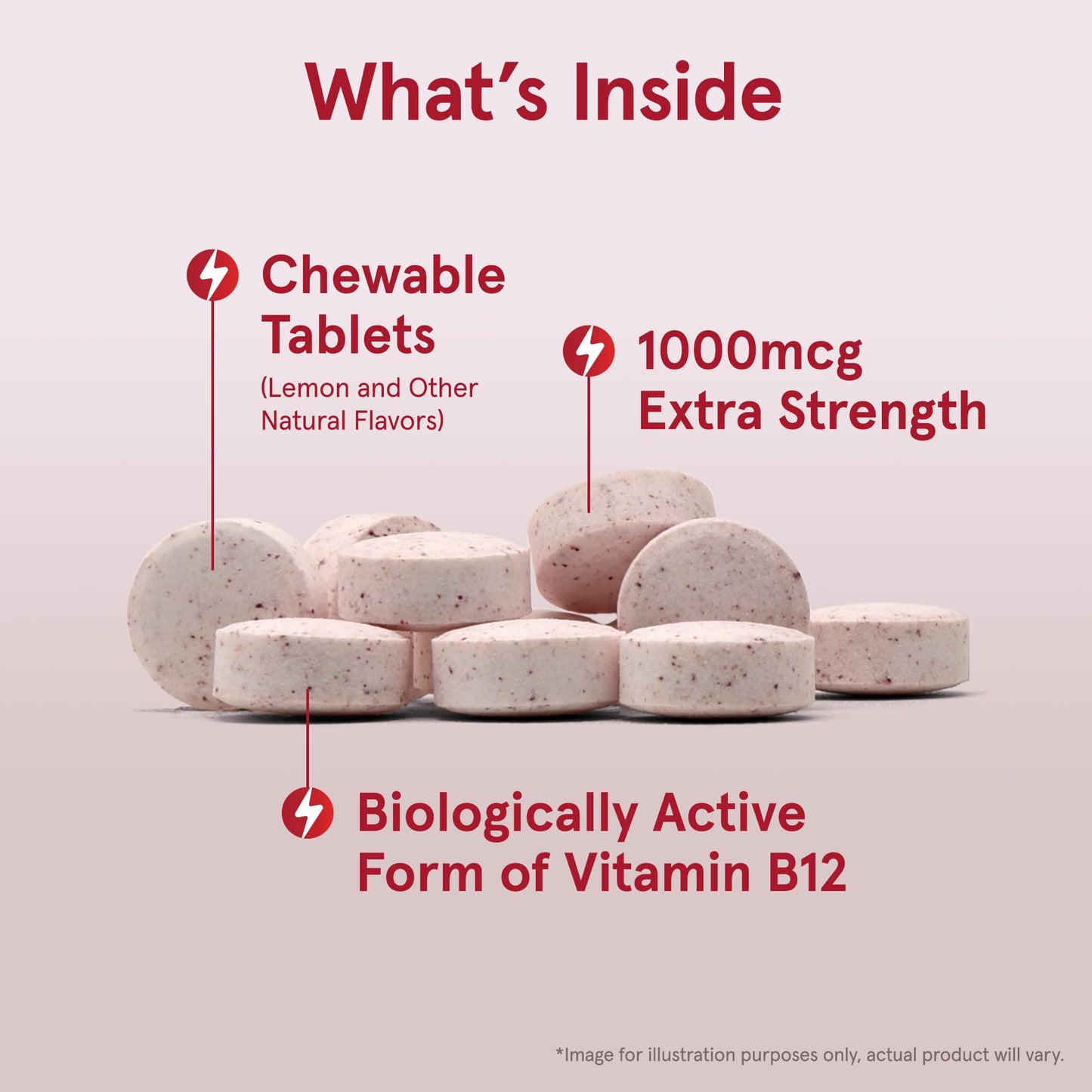 Detalle tabletas masticables Jarrow Formulas Metil B-12