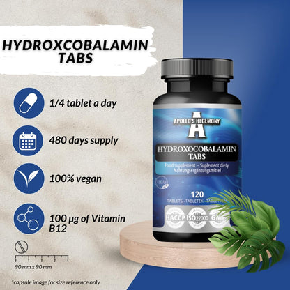 Detalle tabletas vegan vitamina b12 apollo's hegemony