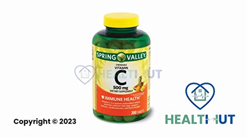 Detalle tabletas vitamina c sabores fruta Spring Valley
