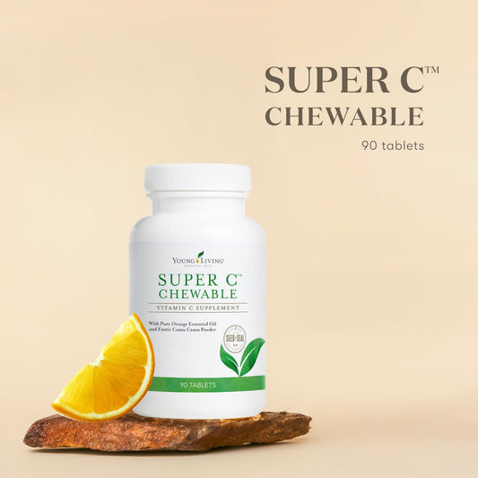 Detalle tabletas Young Living Super C vitamina C natural