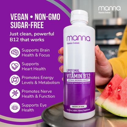 Detalle tapa Vitamina B12 Liposomal Manna Vitamins Evolved