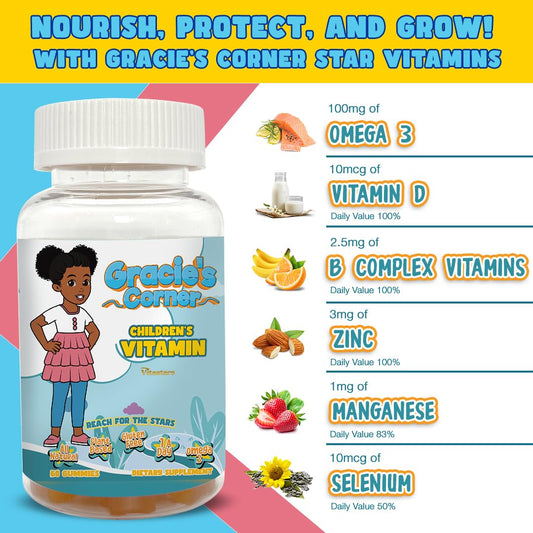 Detalle de vitaminas en Gracie's Corner gummies