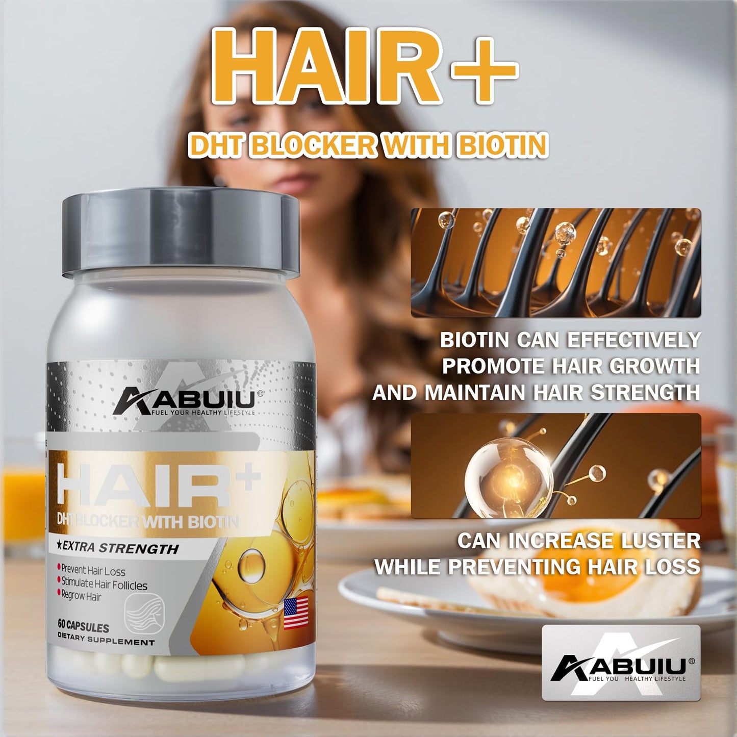 Detalles cápsulas de biotina y vitaminas ABUIU