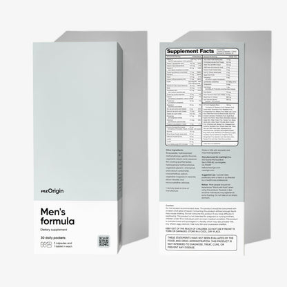 Detalles del empaque del multivitamínico meOrigin