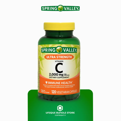 Detalles etiqueta cápsulas Vitamina C Spring Valley