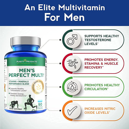 Detalles etiquetas suplementarias Purity Products hombres