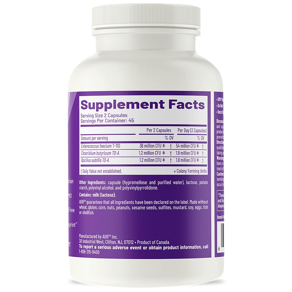 Detalles de ingredientes y beneficios de Probiotic 3 de AOR.