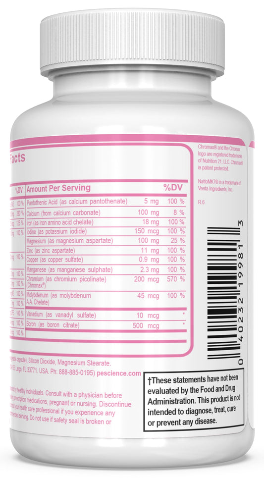 Detalles de ingredientes y etiqueta TruMulti PEScience