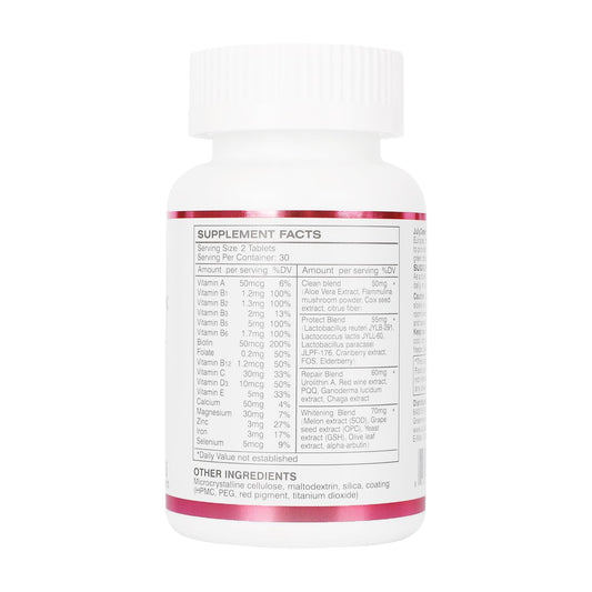 Botella de multivitaminas JulyDeer con detalles de ingredientes