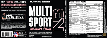 Detalles de ingredientes del suplemento NutraBio Multisport