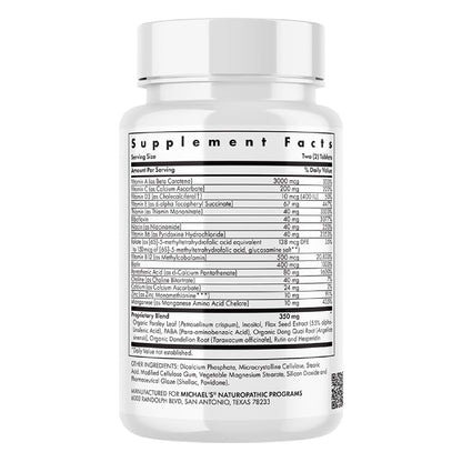 Detalles ingredientes vitaminas y suplementos