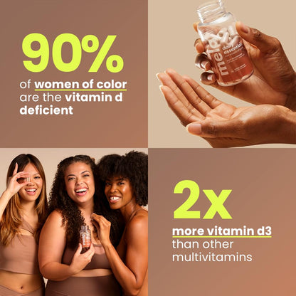 Detalles de las multivitaminas Mela para mujeres melanadas.