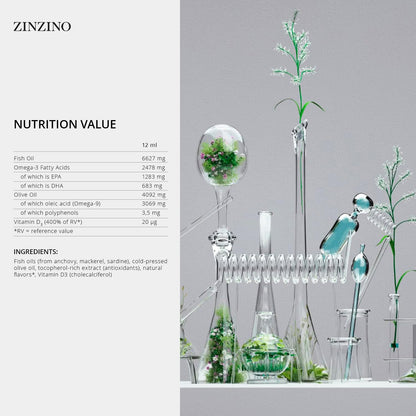 Detalles nutricionales de BalanceOil+ para salud y bienestar.