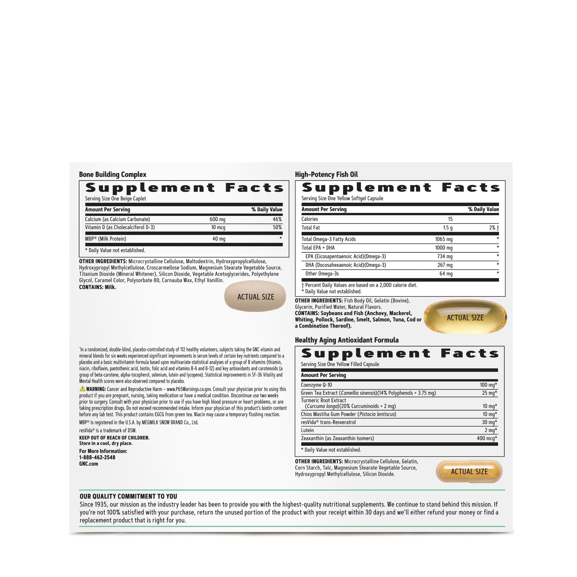 GNC Women's Ultra Mega con detalles nutricionales en la parte posterior.