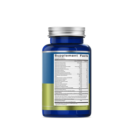 Detalles nutricionales del multivitamínico para hombre