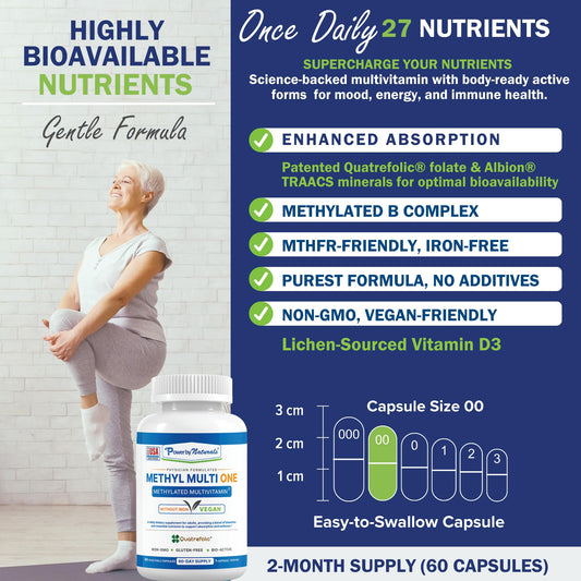 Detalles de nutrientes de Power By Naturals multivitamina