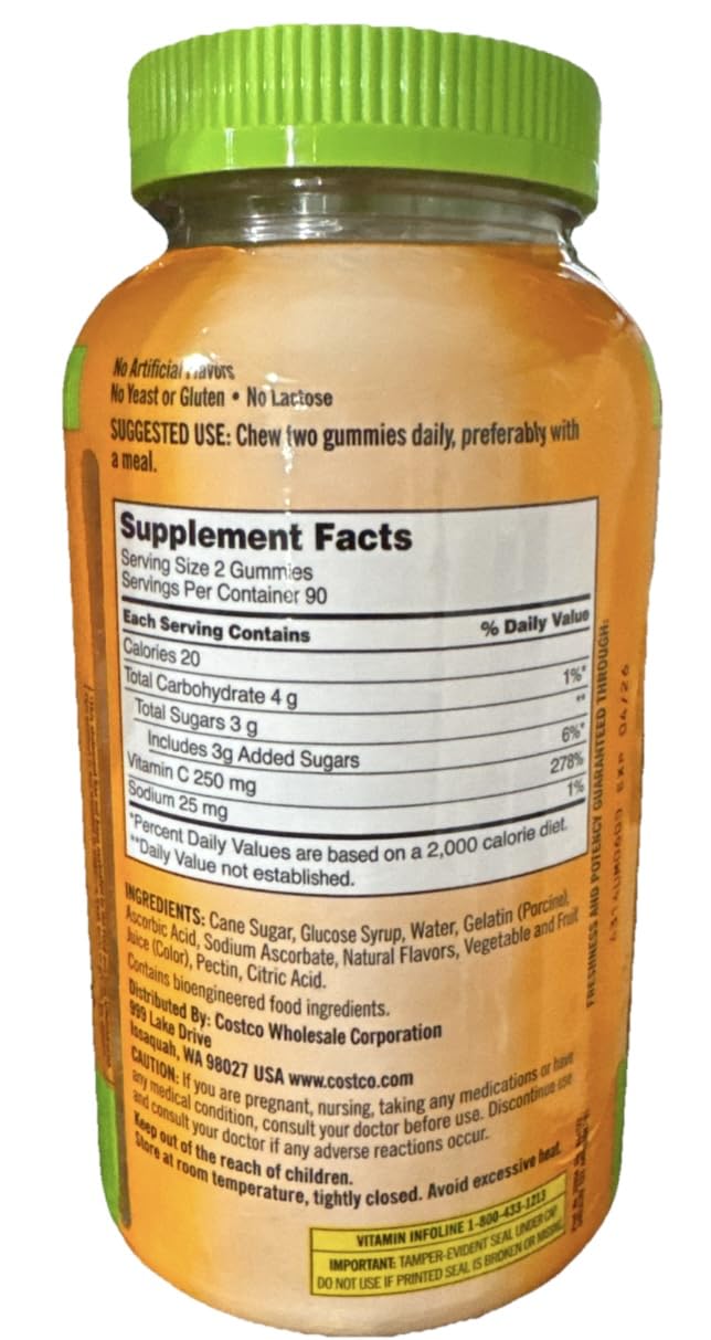 Detalles del producto gomas vitamina C Kirkland