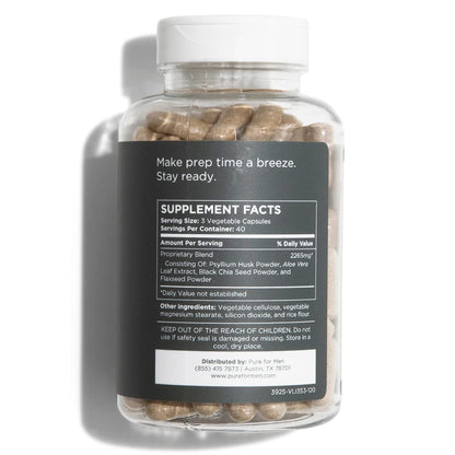detalles del suplemento de fibra y multivitamínico