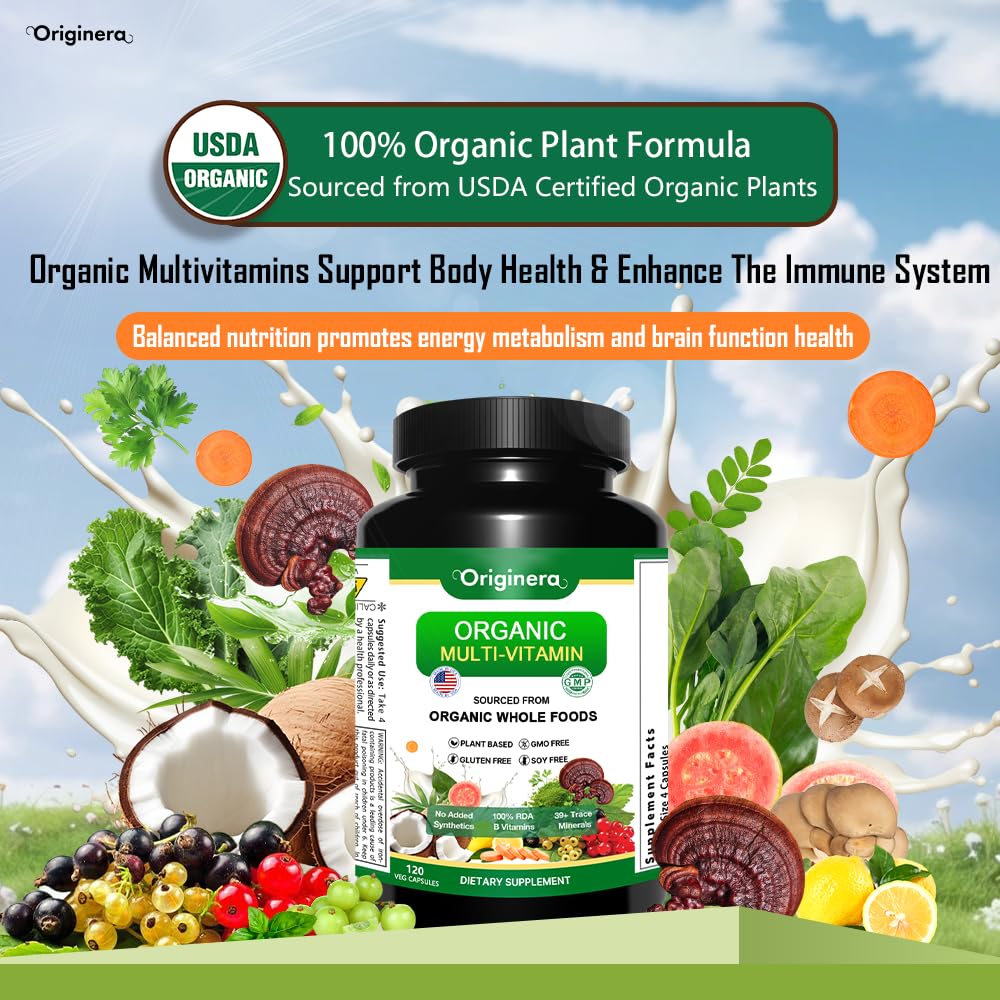 Detalles del suplemento multivitamínico orgánico Originera, apoyo cardiovascular