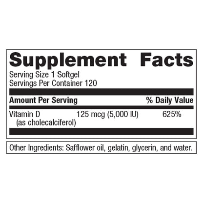 Detalles de suplemento nutricional Vitamina D3