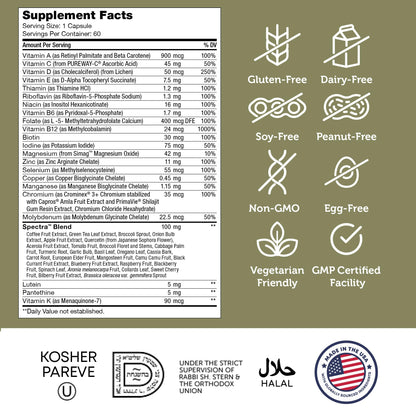 Detalles de suplementos en Zahler Multivitamin 50+