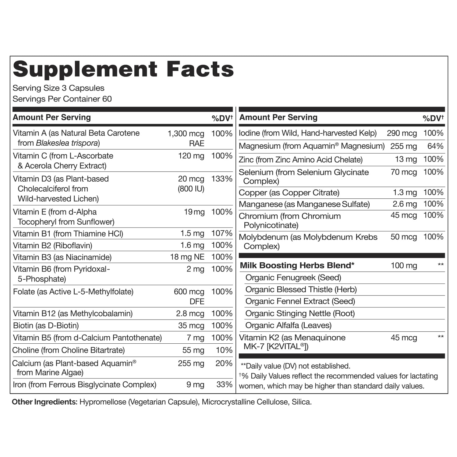 Detalles de vitaminas y minerales en suplemento NATURELO
