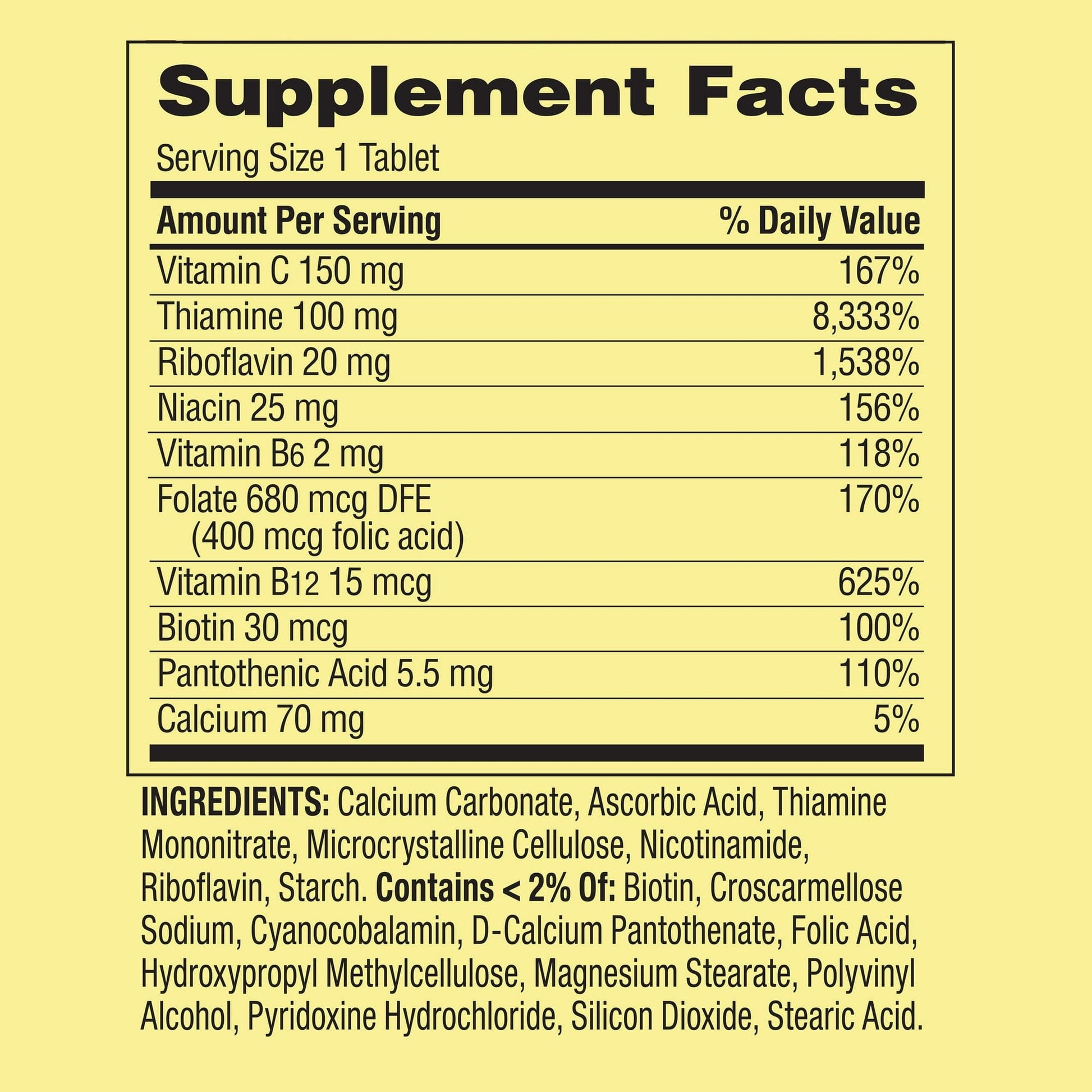 Detrás del frasco vitamina B Spring Valley 500 tabletas