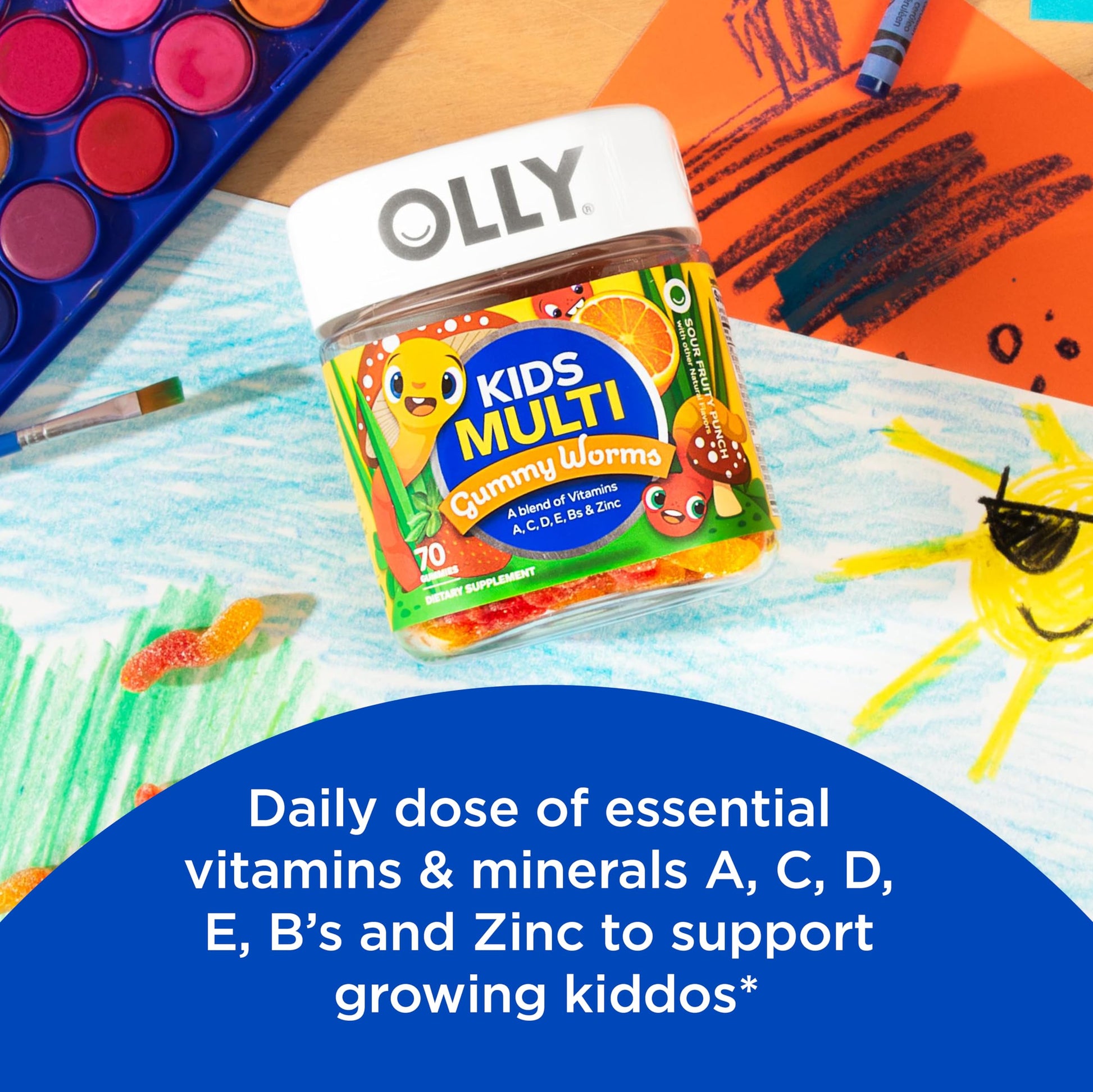 Diagrama de ingredientes OLLY Kids Multi Gummy Worms