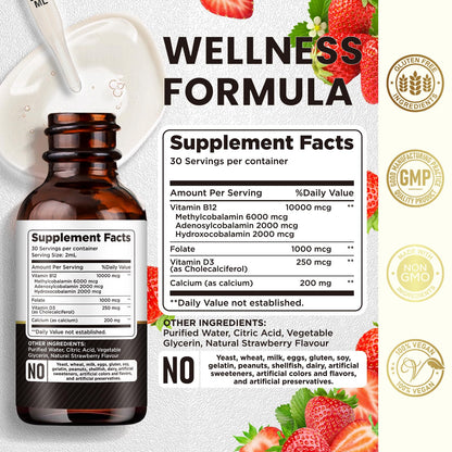 dilib vitamina b12 gotas sabor fresa vegano sublingual