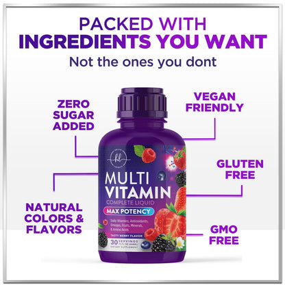 Direcciones de uso de multivitamina líquida Hello Lovely