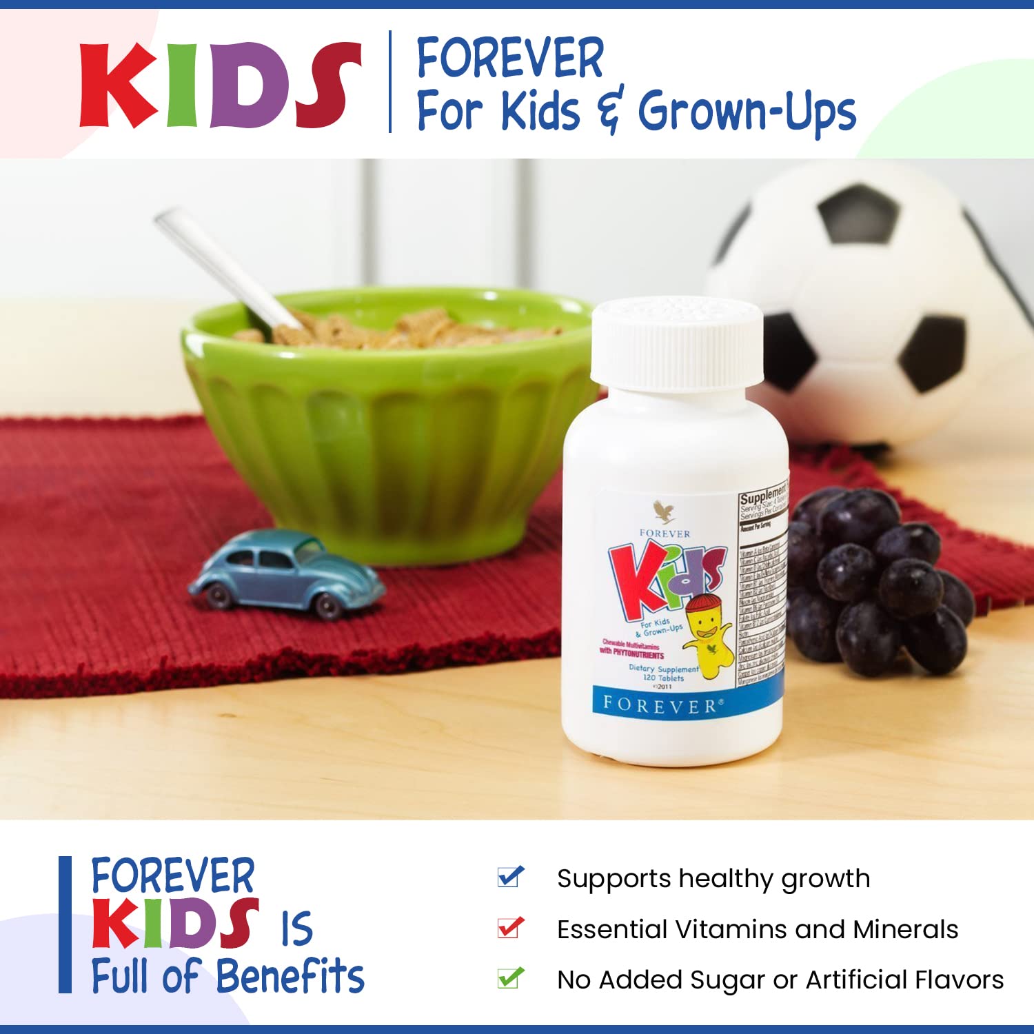 diseño atractivo de multivitaminas para niños