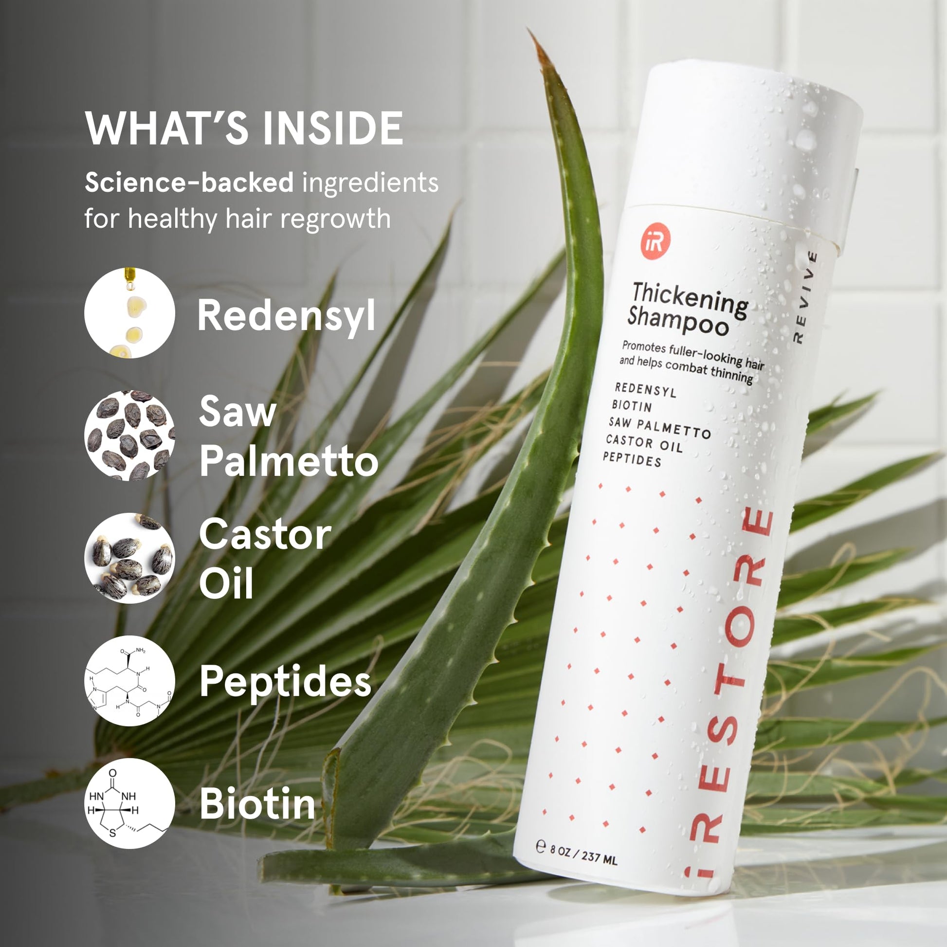 Diseño del frasco de iRestore para cabello
