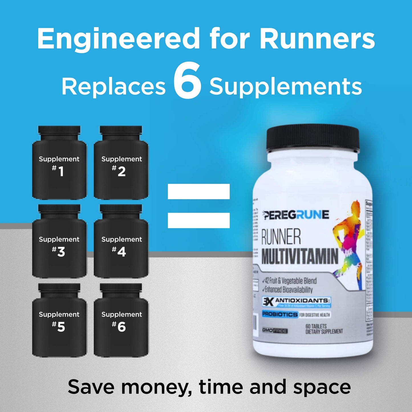 Diseño multivitamínico PEREGRUNE para corredores.