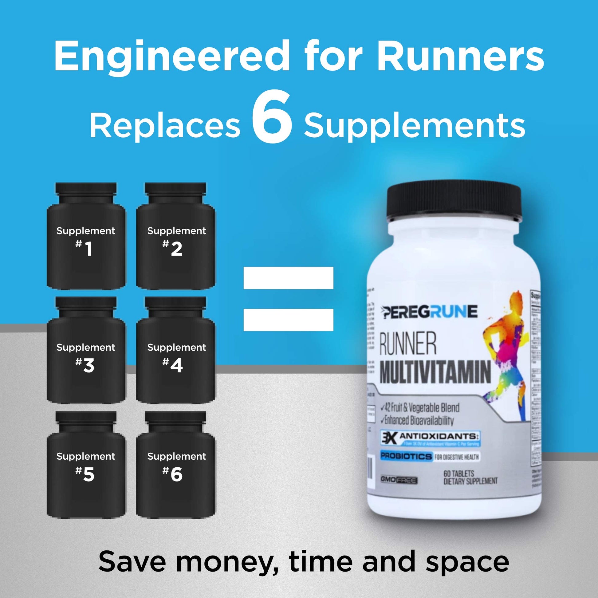 Diseño multivitamínico PEREGRUNE para corredores.