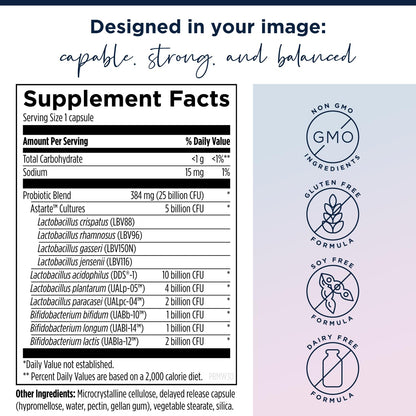 Produktos cápsulas de vitamina D y probiótico para mujer