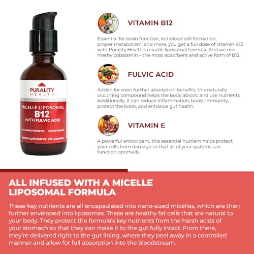 Dispensador con bomba para vitamina b12 líquida Purality Health