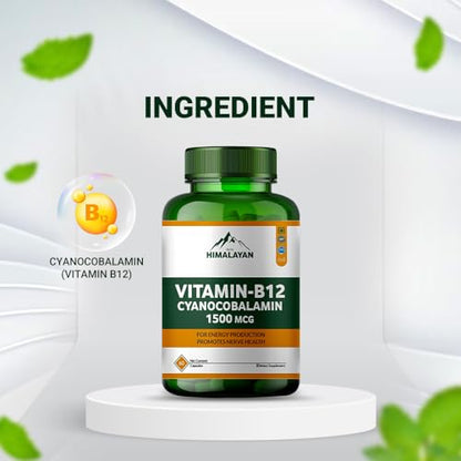Divya Himalayan cápsulas vitamina B12 para soporte nervioso