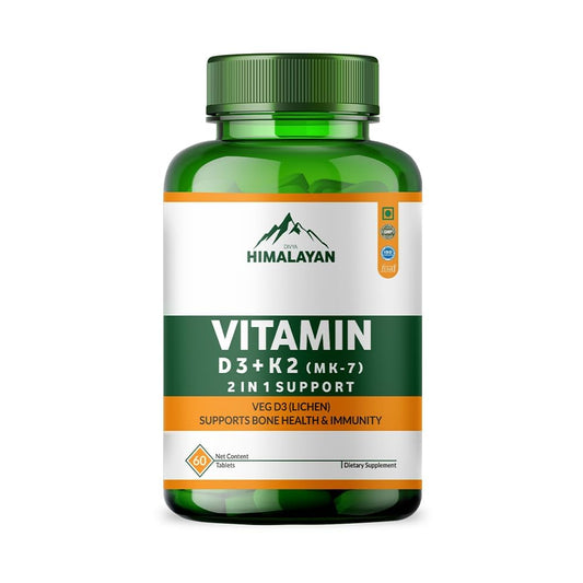 Frasco suplemento vitamina d3 k2 Divya Himalayan 60 tabletas