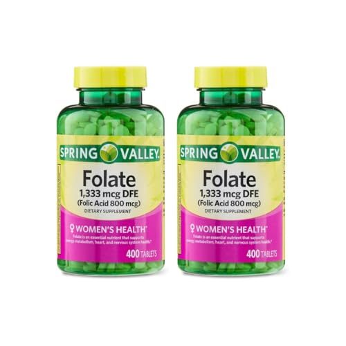 Doble envase de folato Spring Valley 1,333mcg.