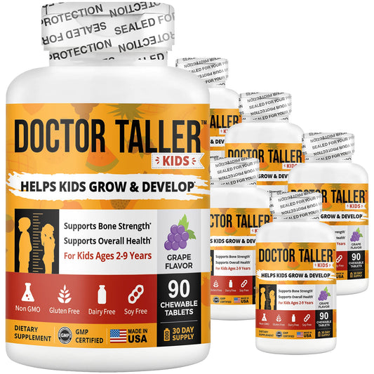 Doctor Taller Kids multivitaminas apoyo crecimiento estatura niños paquete 6