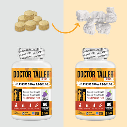 Doctor Taller Kids multivitaminas para huesos fuertes y crecer más alto