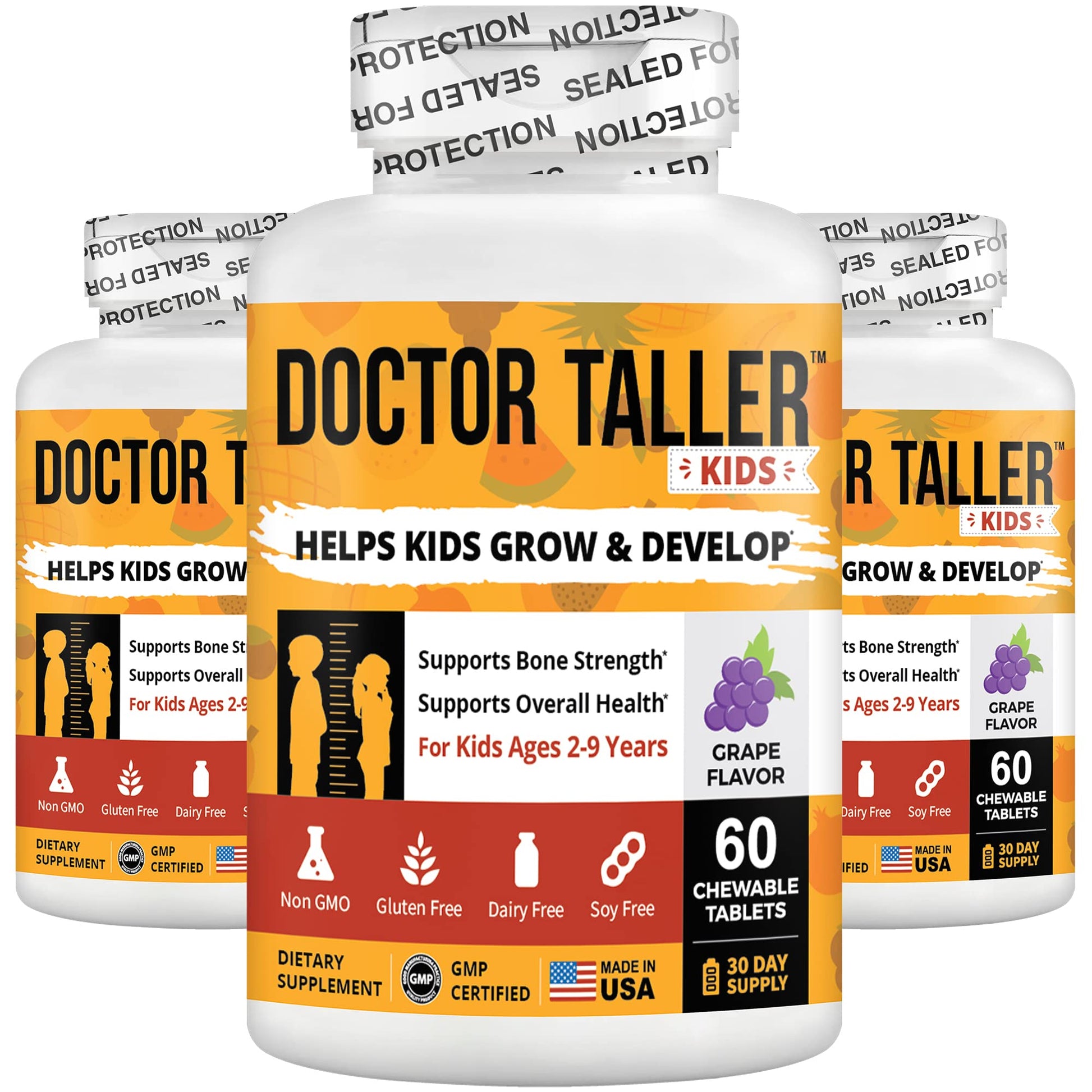 Doctor Taller Kids multivitaminas para crecer y huesos fuertes