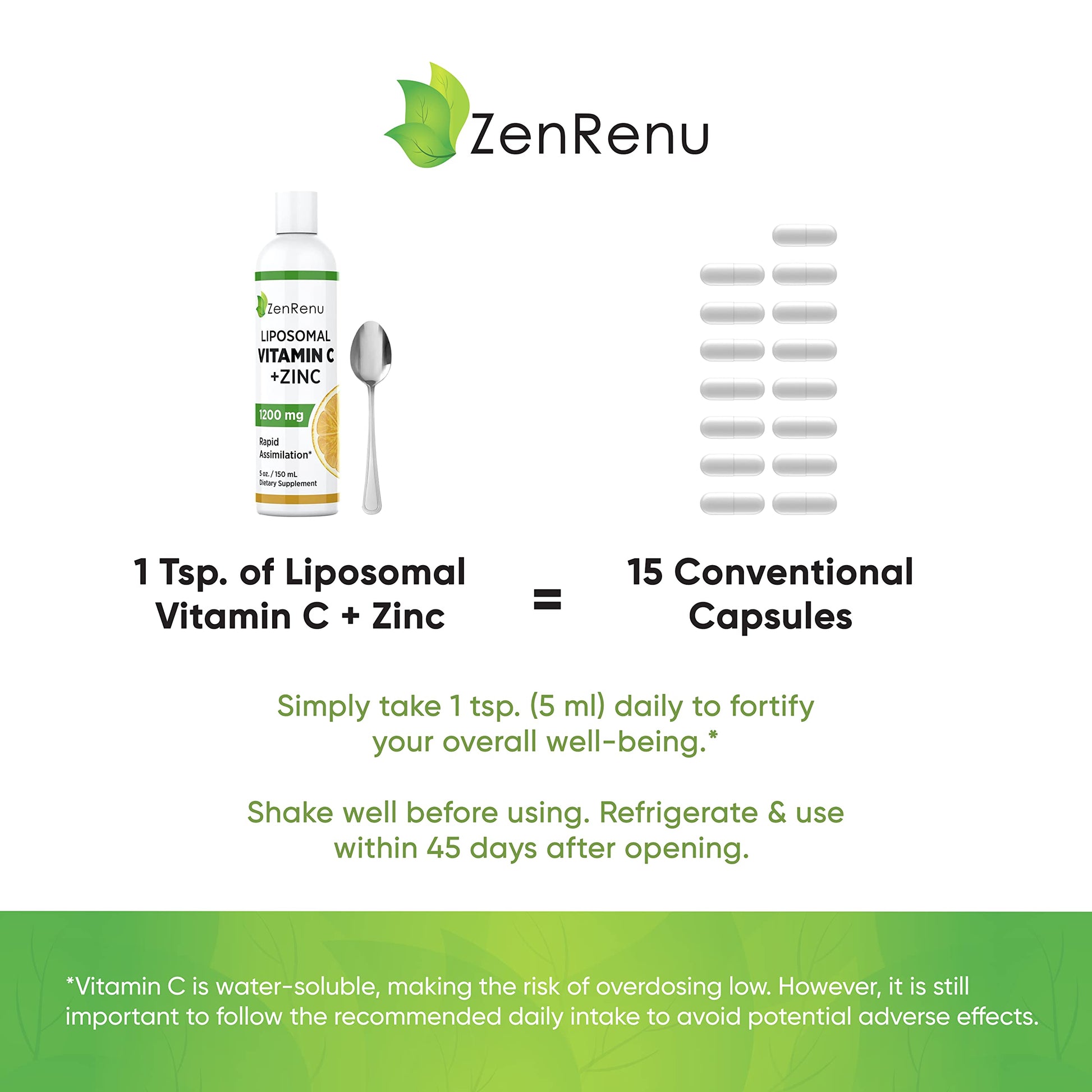 Dose diaria de vitamina c líquida zenrenu