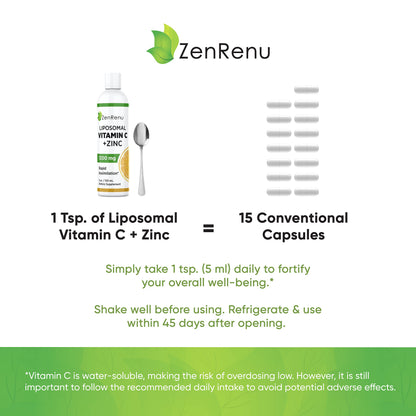 Dose diaria de vitamina c líquida zenrenu