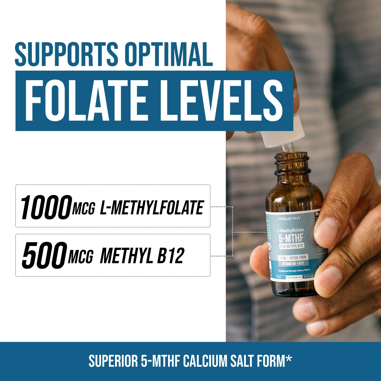 Detalle dosificador líquido Triquetra metil folato 1000 mcg