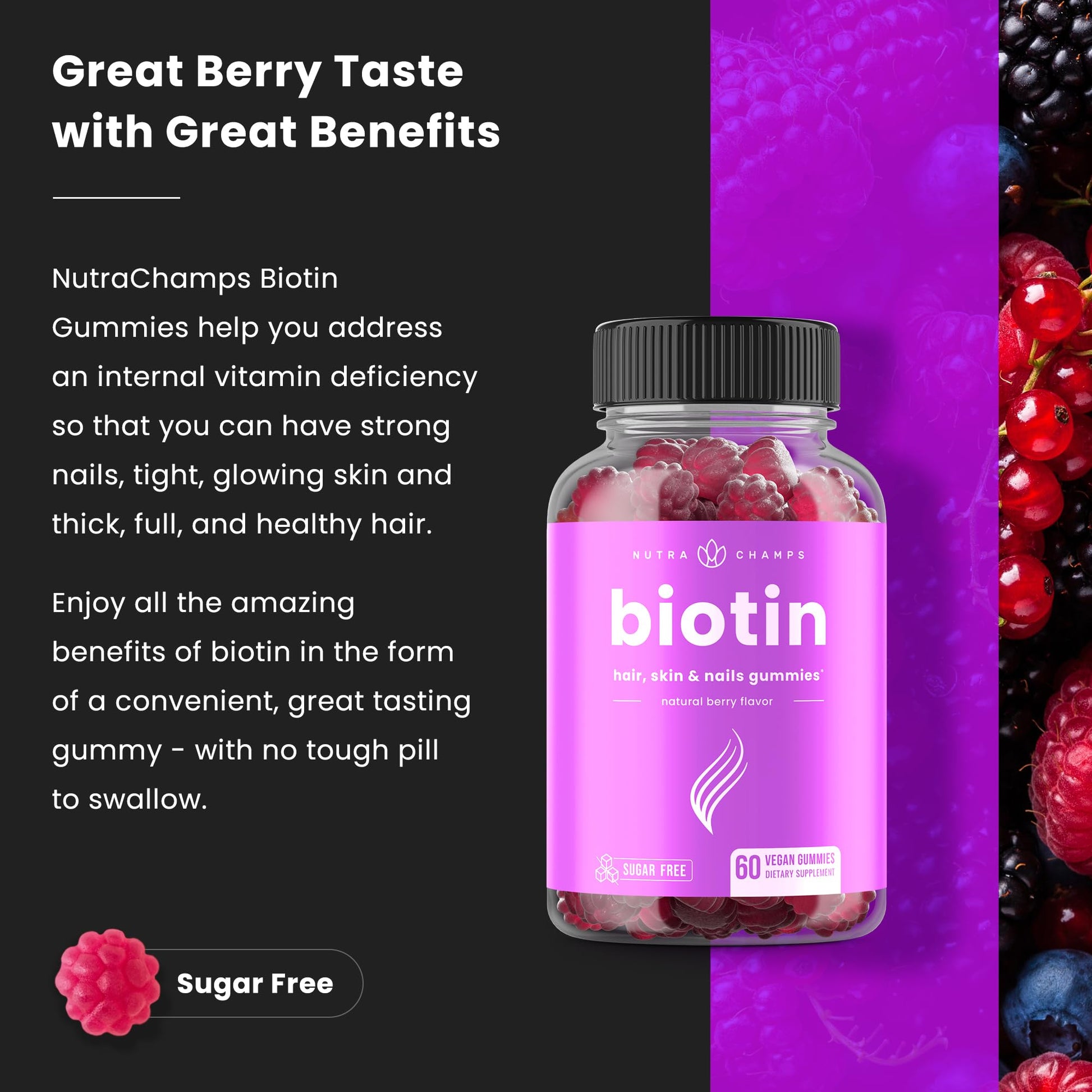 Dosis diaria recomendada gomitas NutraChamps biotina